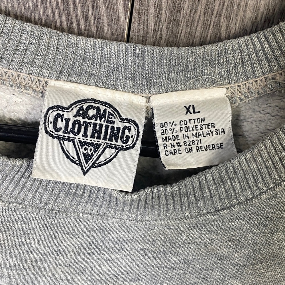 Vintage 1991 Acme Clothing Looney Tunes Golf Embroidered Grey Sweatshirt XL - Picture 4 of 8